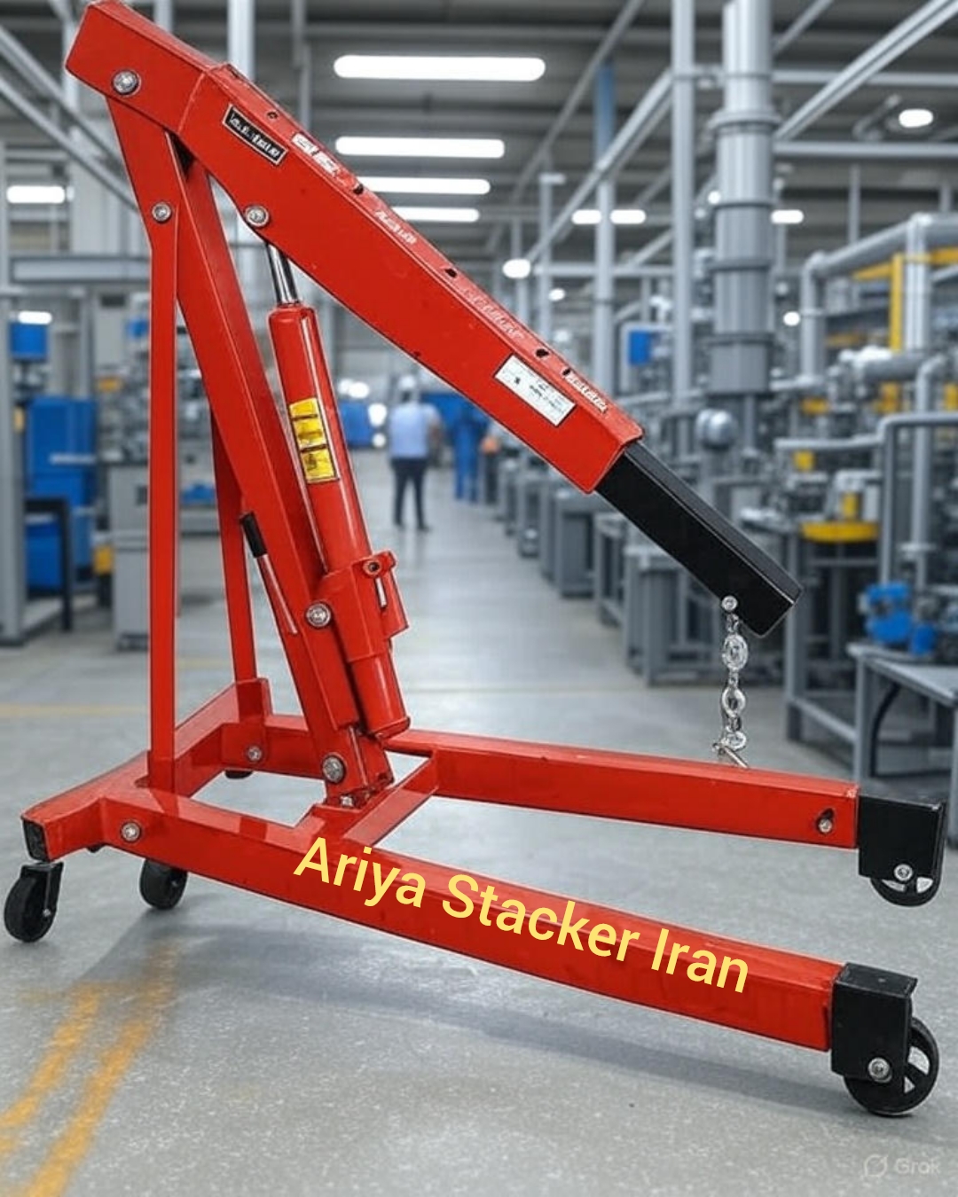 جرثقیل هیدرولیکی کارگاهی سیار ظرفیت ۲تن آریا استاکر ایران